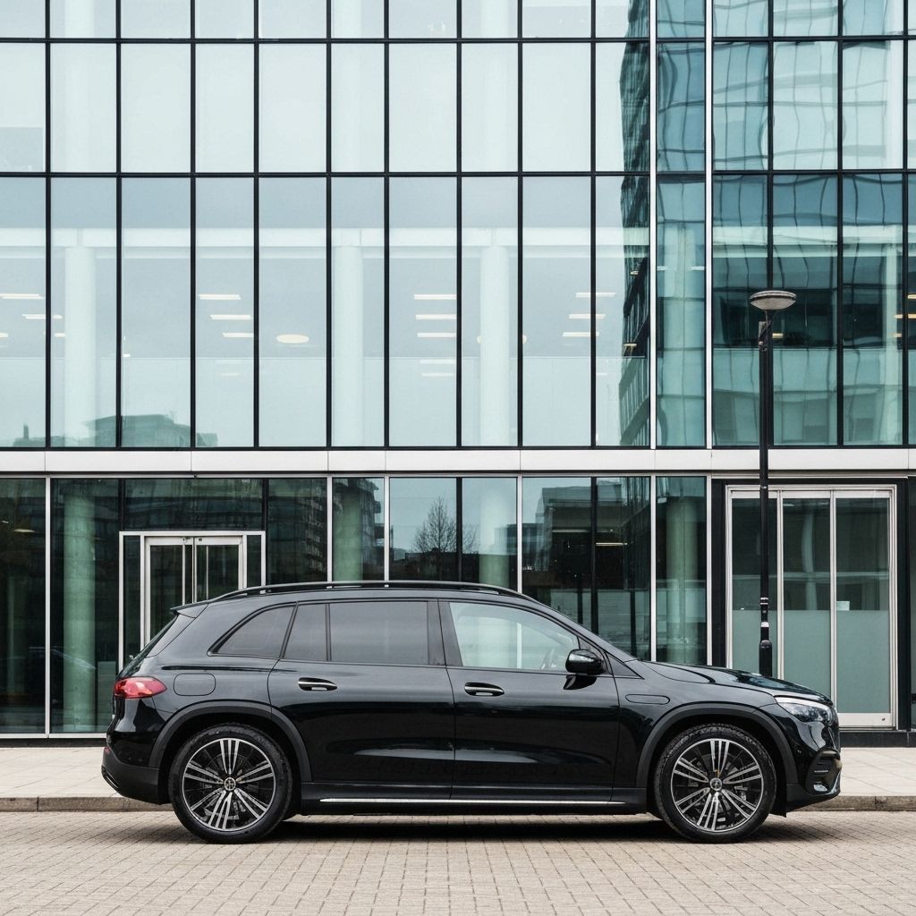 Black Mercedes EQB luxury SUV chauffeur