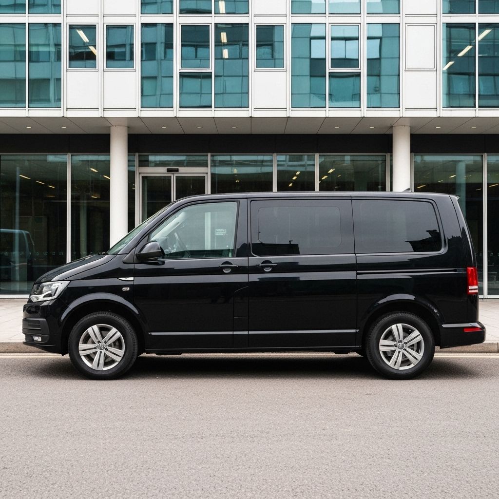 Black Volkswagen Multivan luxury people carrier